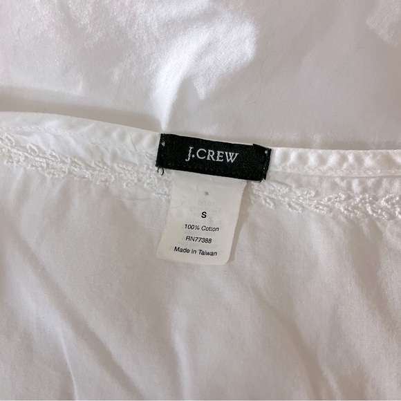 J. CREW sz Small Beach Tunic Vacation Tone on Tone Embroidery Blouse White - Picture 7 of 8